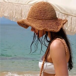 Stylish Tan Woven Sun Hat